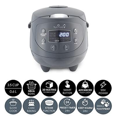 Yum Asia Panda Mini Rice Cooker With Ninja Ceramic Bowl and Advanced Fuzzy  Logic (3.5 cup, 0.63 litre) 4 Rice Cooking Functions, 4 Multicooker  functions, Motouch LED display - 120V (Cobalt Grey) - Yahoo Shopping
