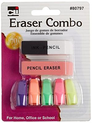 Charles Leonard Pencil Eraser Combo Pack, Includes 1 Pen/Ink