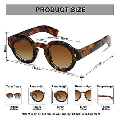 Women's Fashion Vintage Polarized TAC Sunglasses Round Frame 100