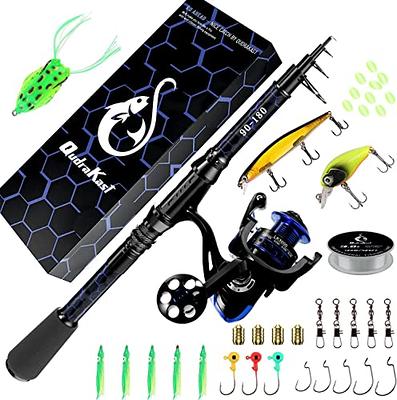 Ghosthorn Fishing Rod and Reel Combo, Telescopic Fishing Pole Kit for Men  Collapsible Portable Fishing Gear Starter Compact Travel Pole with Carrier  Bag for Fre…