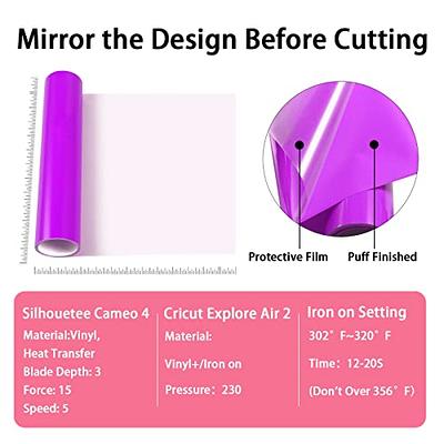 Firefly Craft Heat Transfer Vinyl Sheets - Purple HTV - Iron On Vinyl for  Cricut, HTV Vinyl Sheets, Vinyl Iron On, Easy Cut & Weed, Compatible with