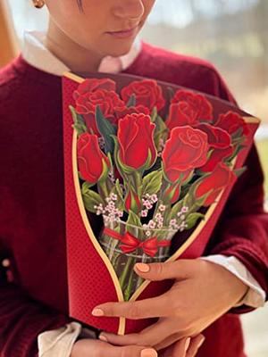 Fresh Cut Paper Pop Up Cards, 5 Pack, 12 inch Life Sized Forever Flower  Bouquet 3D Popup Greeting Cards with Note Card and Envelope