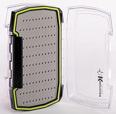 Kingfisher - Green Silicone Inserts Double-sided Clear lid Waterproof Fly  Fishing Boxes