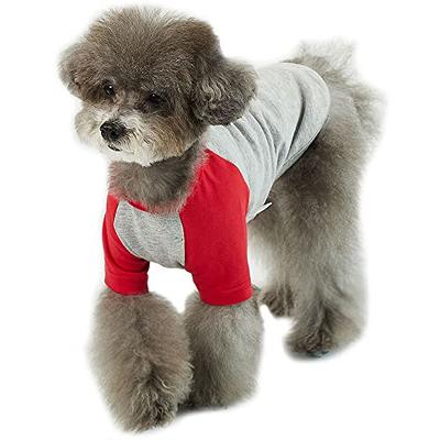 Lucky Petter Dog Cotton Shirts for Small and Large Dogs Raglan T-Shirts  Soft Breathable Dog Shirt pet Clothes (5X-Large, White/Gray)