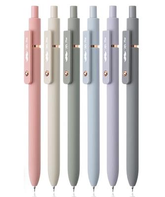 Mr. Pen- Retractable Gel Pens with Rose Gold Ring and Ball, 6 Pack, Morandi  Barrels, Japanese