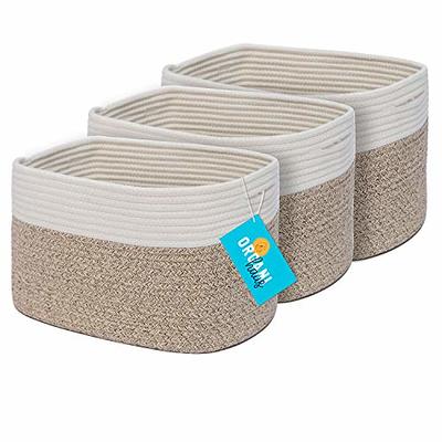 Awekris Large Storage Basket Bin Set [3-Pack] (Grey) (Black and White)