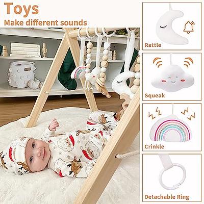 4pcs Wooden Play Arch For Babies, Baby Gym Toys, Baby Teether Hanging  Pendant Play Trapeze, Baby Gym Activity Toys (white)