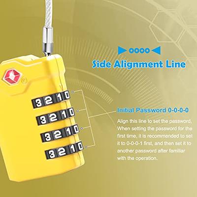 ZHEGE TSA Approved Locks, Zipper Lock with Inspection Indicator, 4