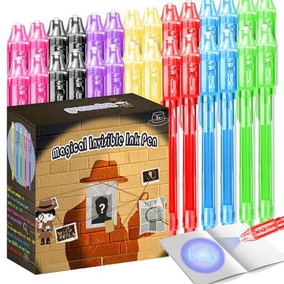 ENJOCASES 30 Pieces Invisible Ink Pen with UV Light Spy Pen Magic Marker  for Kids Secret Message Pens Party Favors Ideas Gifts Easter Day Halloween