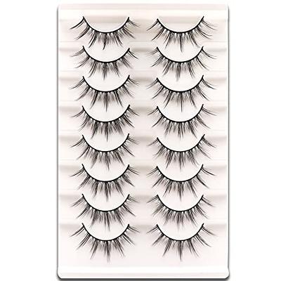 Veleasha Manga Lashes Natural Look False Eyelashes 8 Pairs Pack  Light-weight Comfortable Fake Eyelashes