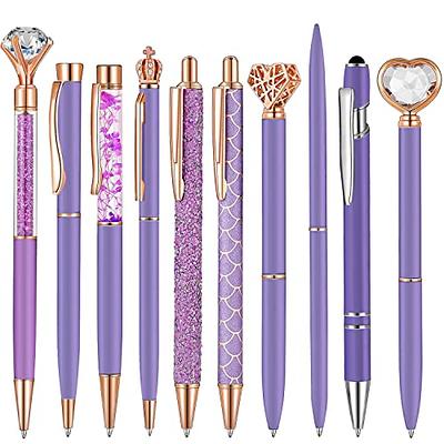 6 Pcs Ballpoint Pens Set Metal Crystal Diamond Pen for Journaling