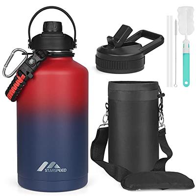 Half Gallon Insulated Water Bottle with Straw 64 oz Stainless