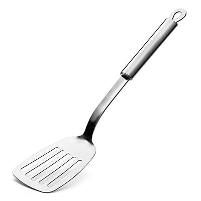 Stainless Steel Flexible Spatula Turner, VOVOLY Thin Metal Spatula for Cast  Iron Skillet, Thin Blade and Heat Resistant Silicone Handle, Great for Egg,  Cookie, Meat, Crep, Large - Yahoo Shopping