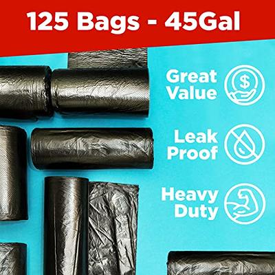 Aluf Plastics 40-45 Gallon Trash Bags Heavy Duty - Huge 100 Pack - 2.0 Mil Th