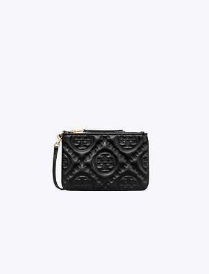 T Monogram Contrast Embossed Bi-Fold Wallet: Women's Wallets & Card Cases, Wallets