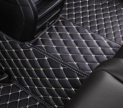 Car Floor Mats Universal Full Set Black Bling Carpet Leather