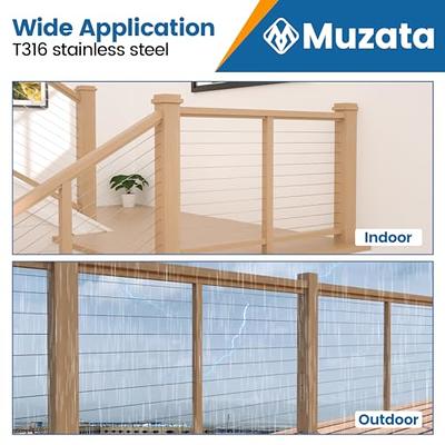 Muzata 80Pack Stainless Steel Protective Sleeves Cable Railing Kit