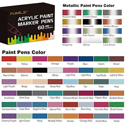 FUMILE 36 Colors Paint Pens Paint Markers, Acrylic Paint Pens for