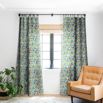 Yellow Mid Century Modern Curtains for Living Room Darkening