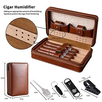 SEMKONT Travel Cigar Humidor Portable Travel Cigar Case with 4 Cigar Tube,  Leather Travel Cigar Humidor Include Cigar Cutter, Men's Cigar Accessories  Gift Set (Brown) - Yahoo Shopping