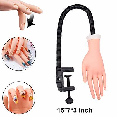 Practice Hand For Acrylic Nails Adjustable Flexible Nail Practice Hands  Training Movable Nail Manicure Hand with