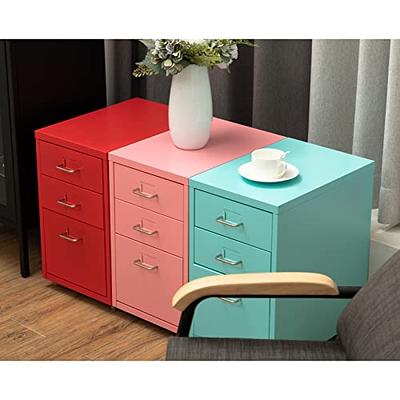 Panana 3 Drawer Wood Mobile File Cabinet, Under Desk Storage Drawers Small  File Cabinet for Home Office (White)