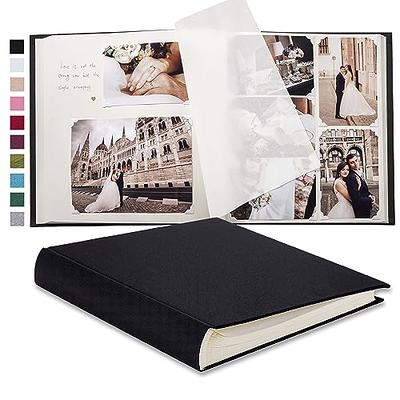 Pssoss Large DIY Scrapbook Photo Album 100 pages with Writing Space for 3x5 4x6  5x7 6x8 8x10 Pictures for Baby Wedding Family Children Anniversary Photo  Album (Black) - Yahoo Shopping