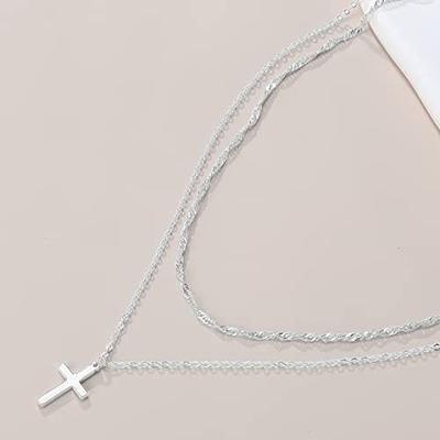 Silver Necklace for Women, Dainty Silver Layered Necklaces