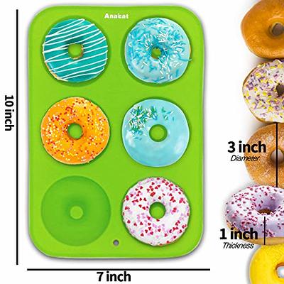 HEHALI 3pcs Donut Pan, Non-Stick Silicone Donut Mold, Bagel Doughnuts Pan  for Baking in Clearance, Tray Measures 10x7 Inches