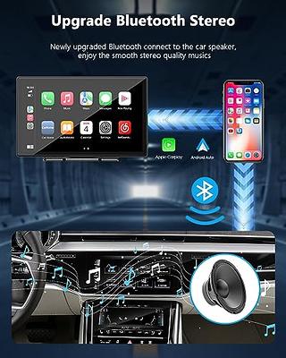 7'' Portable Wireless Car Stereo Apple Carplay with Airplay, Android Auto,  Bluetooth, FM, AUX, Voice Control, GPS Navigation