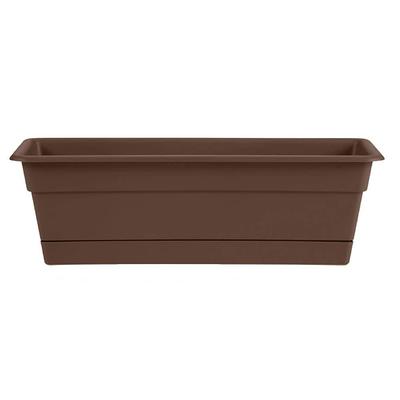 18 in. Dia Terra Cotta Plastic Stackable Garden Planter (5-Pack)