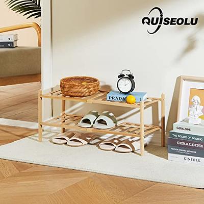 2-Tier Bamboo Stackable Shoe Shelf