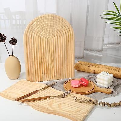 2 Pcs Decorative Wood Cutting Board Wooden Board Rainbow Shaped Wood  Serving Board Boho Cutting Board Decor Serving Trays for Home Kitchen  Decoration