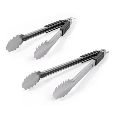 Zulay Kitchen - Premium Set of Stainless Steel Tongs for Cooking, Grilling and Barbecue