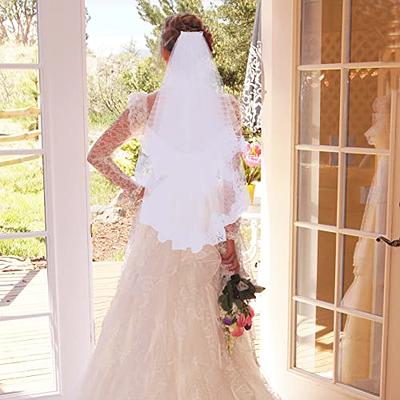 2 layers wedding veil short bridal