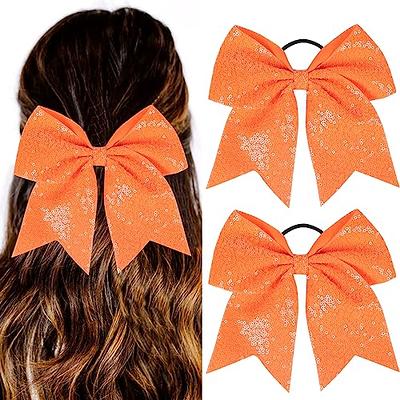 10 PCS 7 Large Glitter Cheer Bows for Cheerleaders CN Sequin Sparkly Hair  Bows with Elastic Hair Ties Accessories for Teens Girls Women Cheerleading  Softball Competition Sports Silver