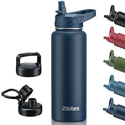 Han's Bottle Sports Water Bottle - 24 Oz, Straw Lid, Leak Proof, Vacuum  Insulated Stainless Steel, Double Walled, Thermo Mug,Black