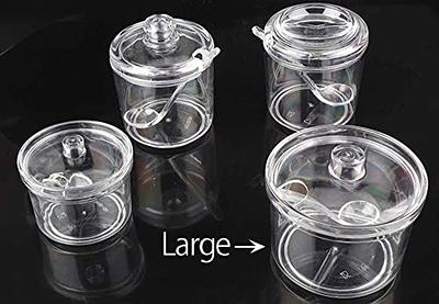 DEAYOU 4 Pack Decorative Candy Jars, Glass Candy Dish with Lid, Crystal  Diamond Glass Jar, Small Covered Cookie Jar Sugar Bowl, Clear Biscuit  Barrel