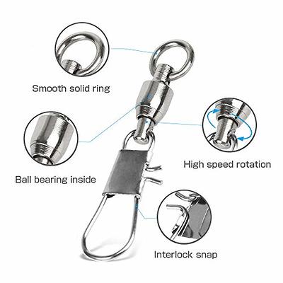 AMYSPORTS Duo Lock Snap Fishing Swivels Stainless Barrel Swivels