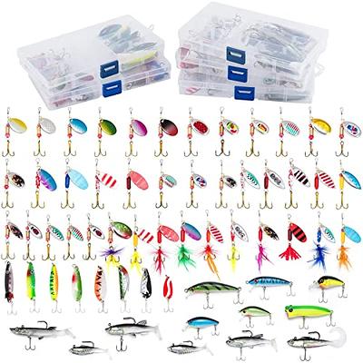 Dr.Fish Fishing Tackle Bag 5 Tackle Boxes with 60 Fishing Lures