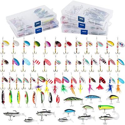 Spinnerbaits Bass Fishing Lure Kit,16pcs Rooster Spinner Lures Hard Metal  Spinner Baits with Portable Carry Bag