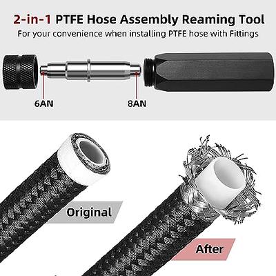 6AN Fuel Line Assembly In 1 Foot Length With Red Hose Ends