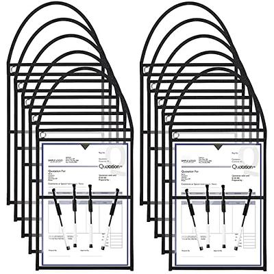 Tamaki 8 Pack Dry Erase Pockets Sleeves with Rings, 10 x 14 Inch Ticket  Holders Clear Plastic Sleeves Sheet Protectors for Teacher School Classroom