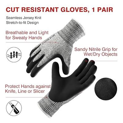 Gray Cut Resistant Safety Gloves - 1 pair