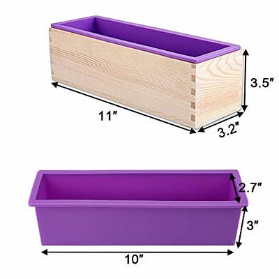 Ogrmar Silicone Soap Molds Kit-42 oz Wooden Silicone Soap Rectangular Mold  with Stainless Steel Wavy & Straight Scraper for Soap Cake Making (Purple)  - Yahoo Shopping