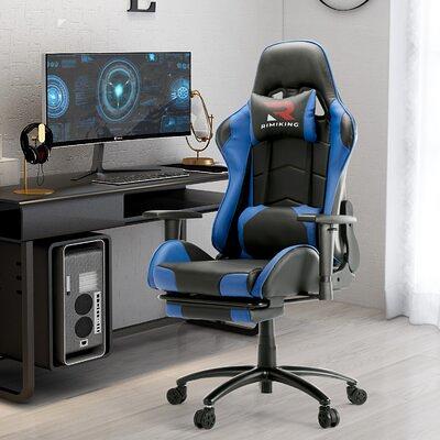 RS Gaming Davanti Vegan Leather High Back Gaming Chair BlackBlue BIFMA  Compliant - Office Depot