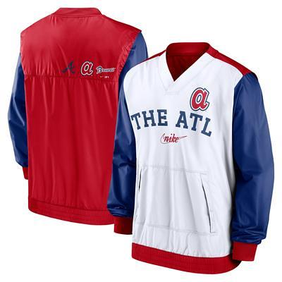 Nike / Men's Atlanta Braves Blue V-Neck Pullover Jacket