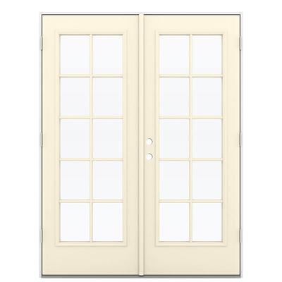 JELD-WEN 72-in x 80-in Low-e External Grilles Primed Steel French