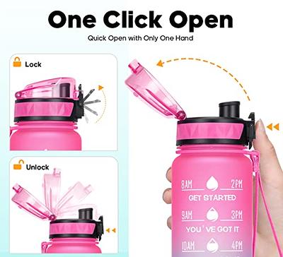 32/24 Oz Water Bottles with Removable Straw & Time Marker