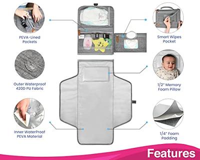 Momcozy Portable Diaper Changing Pad, 2-in-1 Wipes Pocket, Also